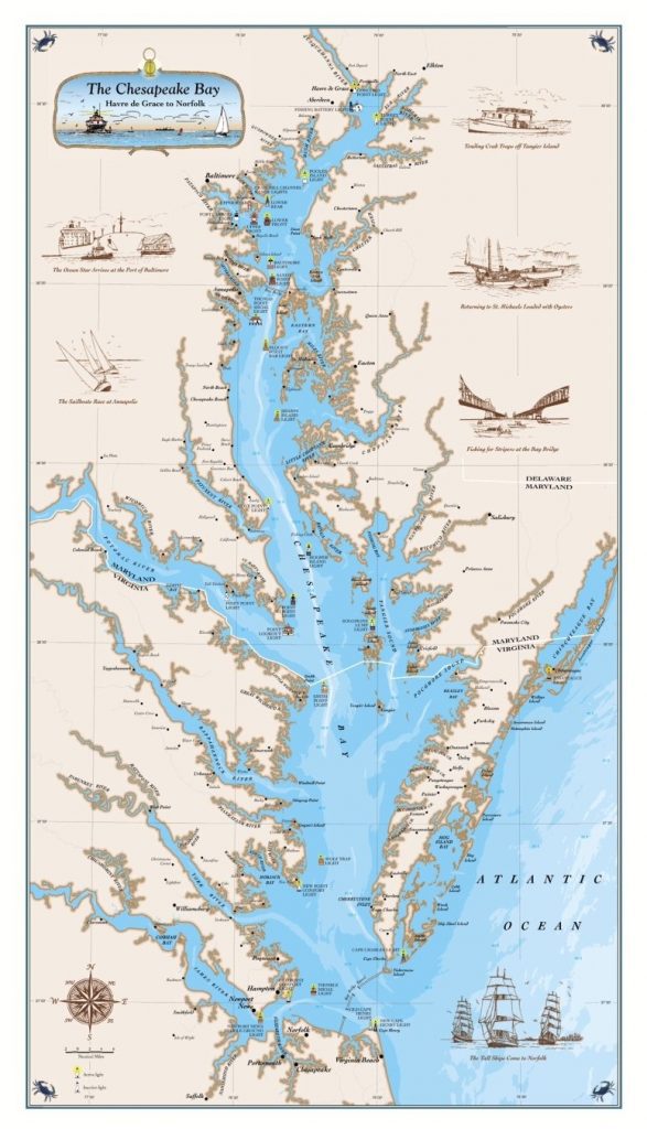 Chesapeake Bay Beaches BayDreaming Com   Bay Map 587x1024 